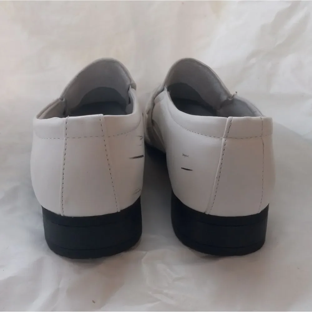 Bonafini Men's Dress Derbi Slip-On White with Metal Accent Size 5.5